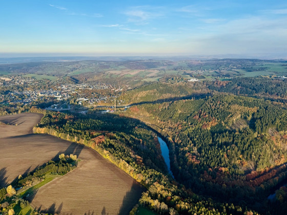 Erzgebirgischer Herbst von oben - Zschopautal