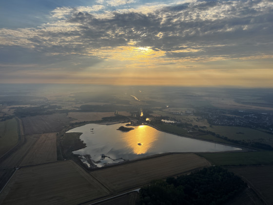 Morgenflug, Elbe, Altmark, Gold & Sonnenaufgang mit dem „Blyke“